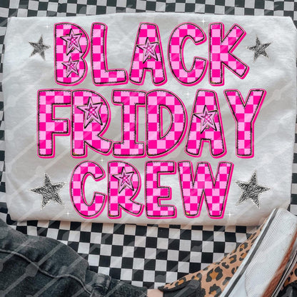 Pink Checkered Black Friday Crew Shirt/Long Sleeve/Crewneck/Hoodie