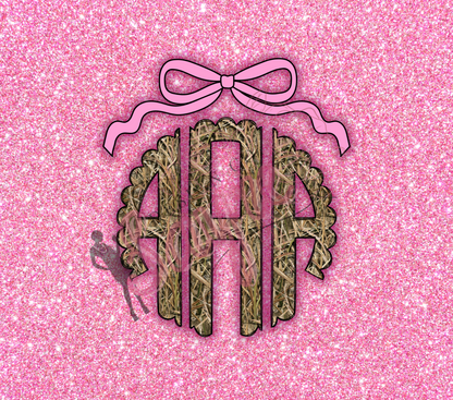 Custom Pink Glitter Shadow Blind Monogram 20oz Steel Tumbler