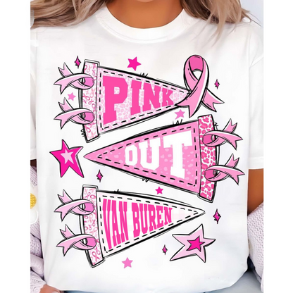 School/Team Customizable Pennant Pink Out Tee/Sweatshirt/Hoodie