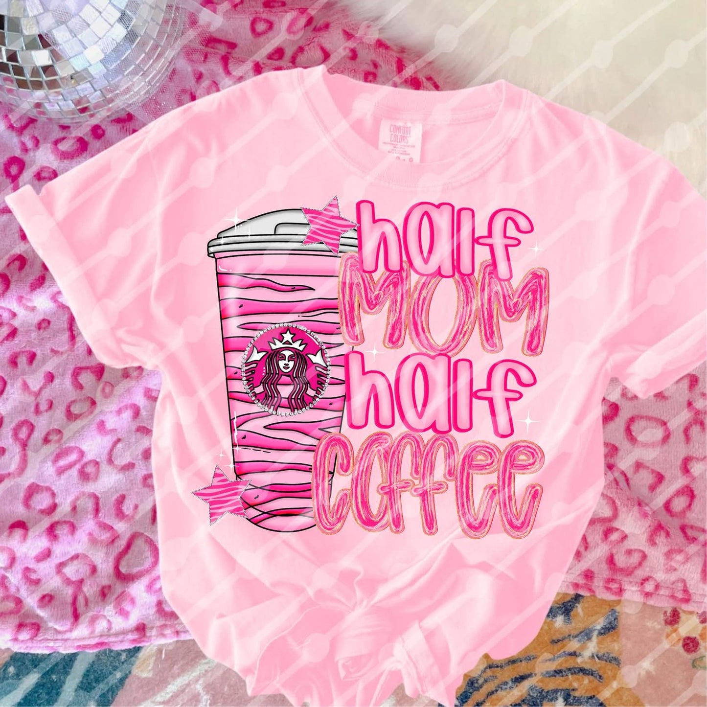 Half Mom Half Coffee Zebra Starbies Shirt/Long Sleeve/Crewneck/Hoodie