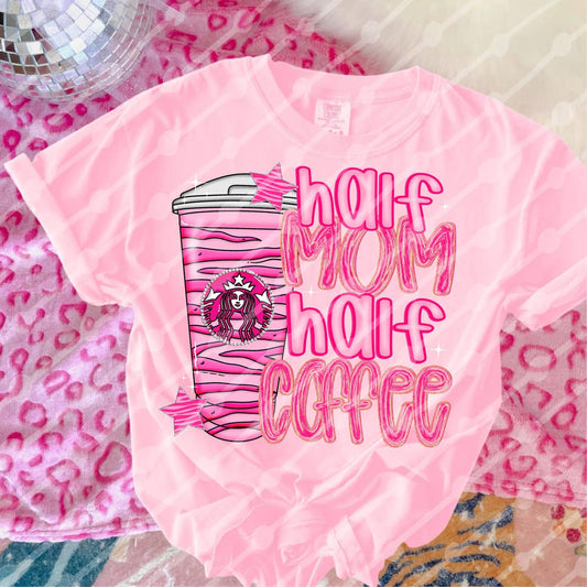 Half Mom Half Coffee Zebra Starbies Shirt/Long Sleeve/Crewneck/Hoodie