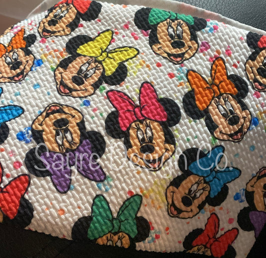 Minnie Mouse Multicolored Bows- Bullet Fabric *limited quantity*