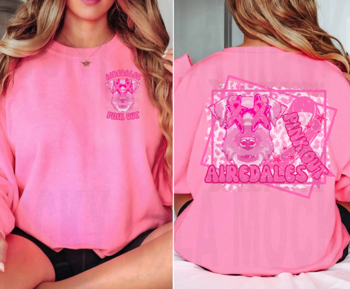 Mascot GLITTER DTF Pink Out Retro Shirt/Long Sleeve/Crewneck