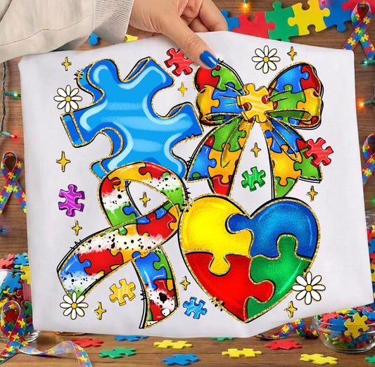 Spring Faux Glitter Collage Autism Onesie/Shirt/Long Sleeve/Crewneck/Hoodie