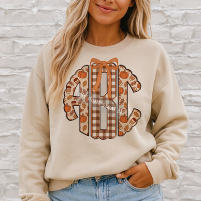Custom Fall Monogram Bow Shirt/Sweatshirt