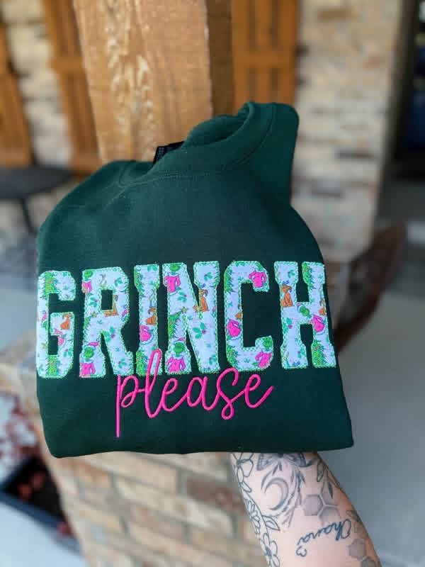 Please Embroidered Crewneck- Closes 10/18!