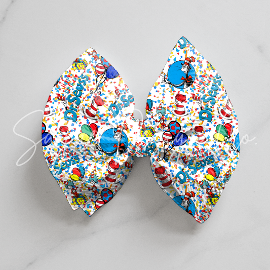 Happy Birthday Seuss Bow