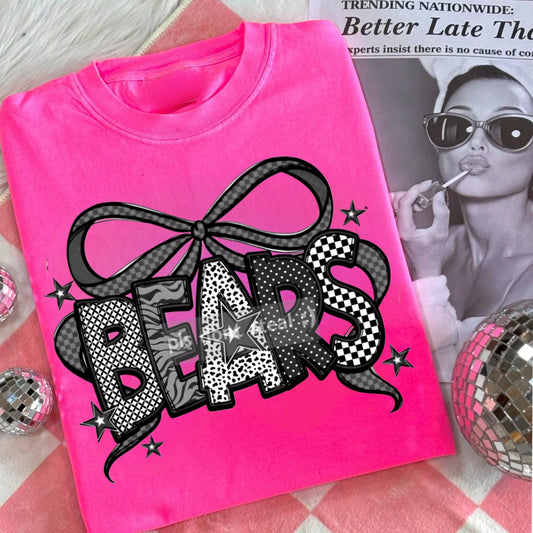 Black and White Bow Bears Shirt/Long Sleeve/Crewneck/Hoodie