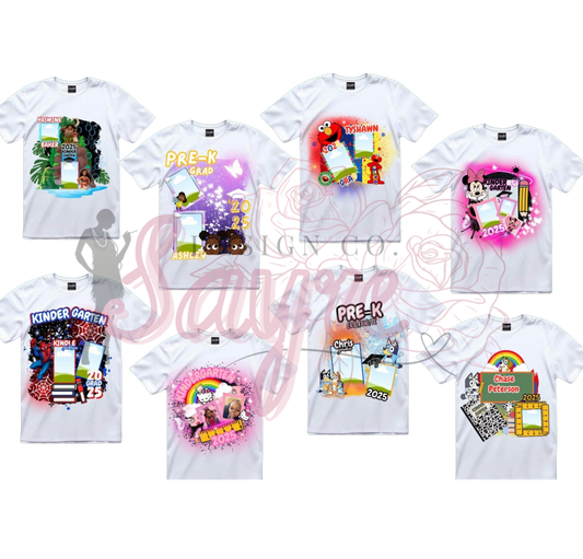Kids Pre-K and Kindergarten Grad Character Shirts! *Customizable!*