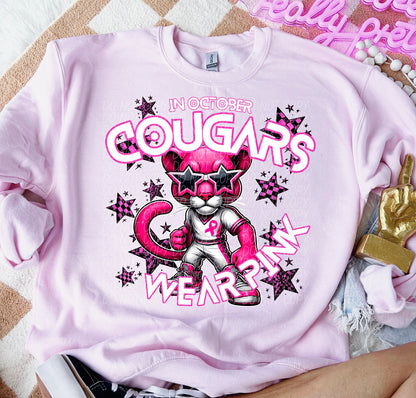 Team Customizable In October Mascot Wear Pink Tee/Sweatshirt
