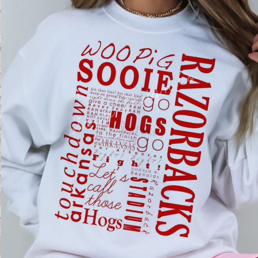 Razorbacks Word Collage Shirt/Sweatshirt