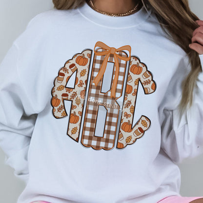 Custom Fall Monogram Bow Shirt/Sweatshirt