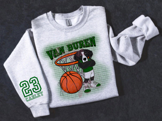 Customizable Team/Name Basketball Boys Crewneck