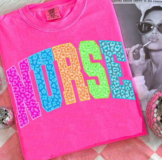 Neon Leopard Tee/Sweatshirt