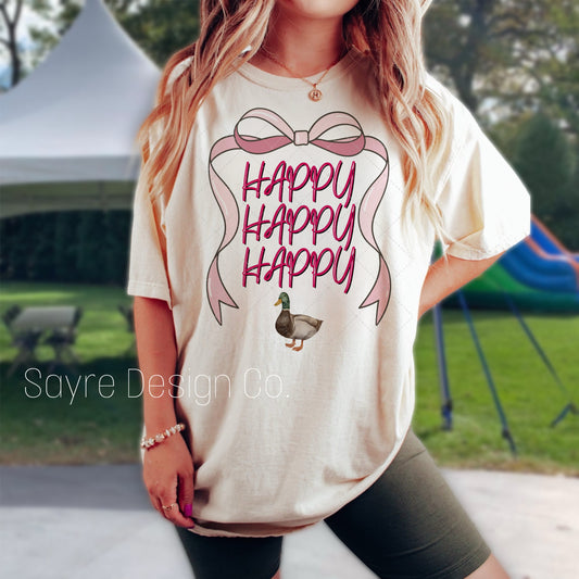Pink Happy Happy Happy Tee-Adult