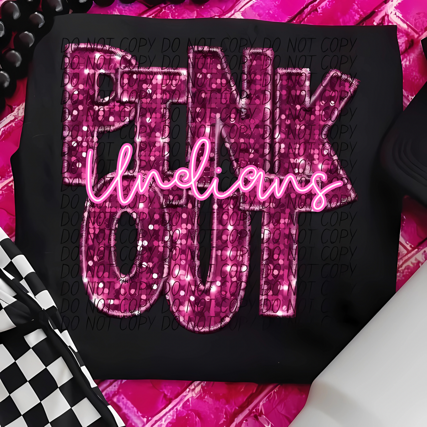 Team Customizable Pink Faux Sequin Pink Out Tee/Sweatshirt/Hoodie