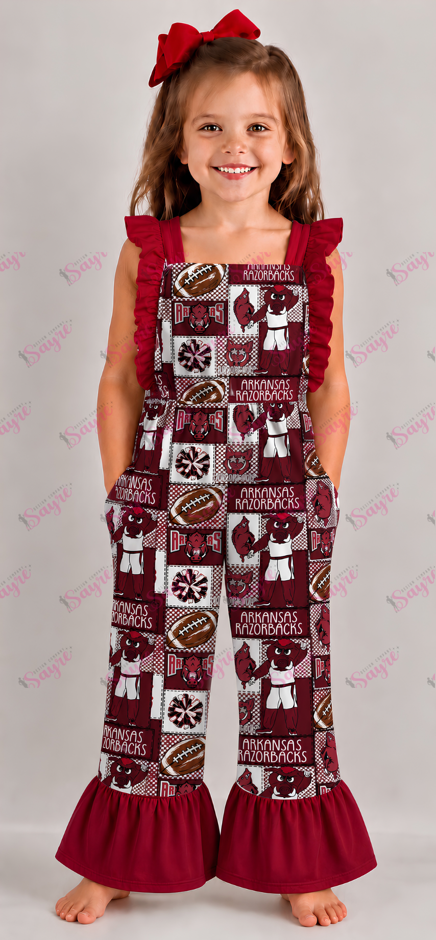 Team Bow Patchwork Romper