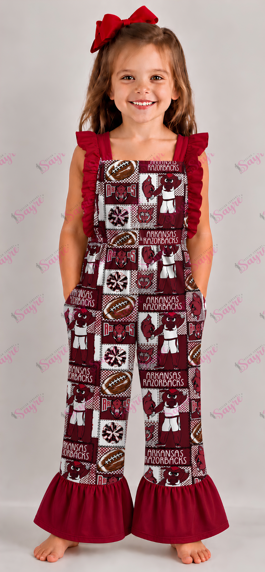 Team Bow Patchwork Romper