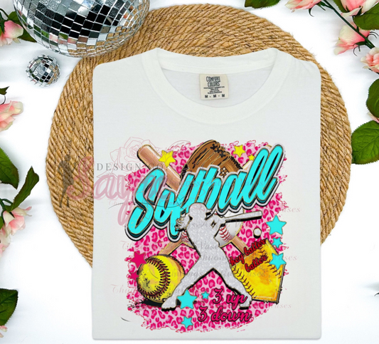 Pink Cheetah Softball Tee- Youth