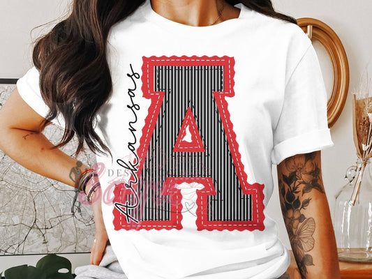 Striped A Arkansas Shirt/Long Sleeve/Crewneck/Hood