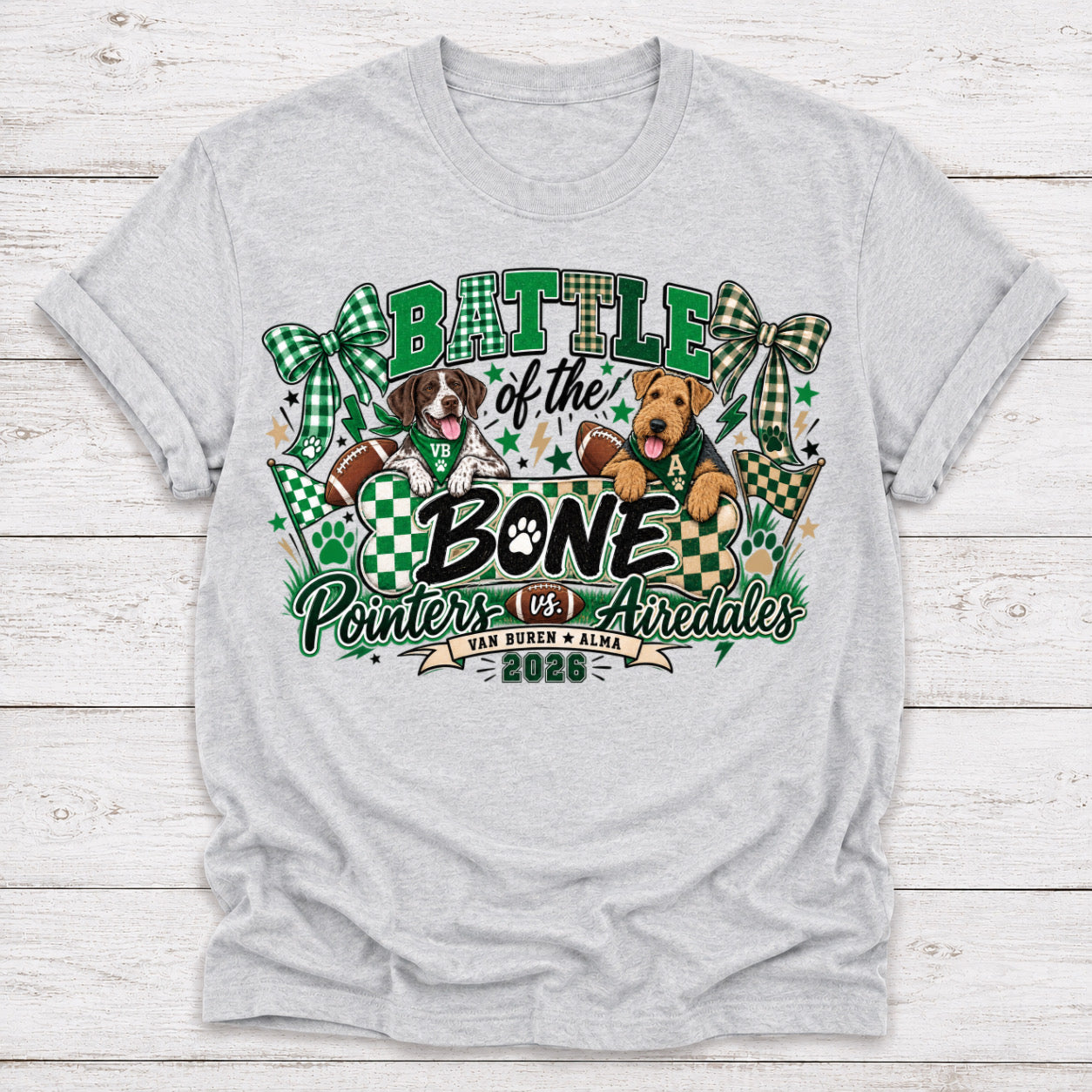 Checker Bows Battle of the Bone Tee