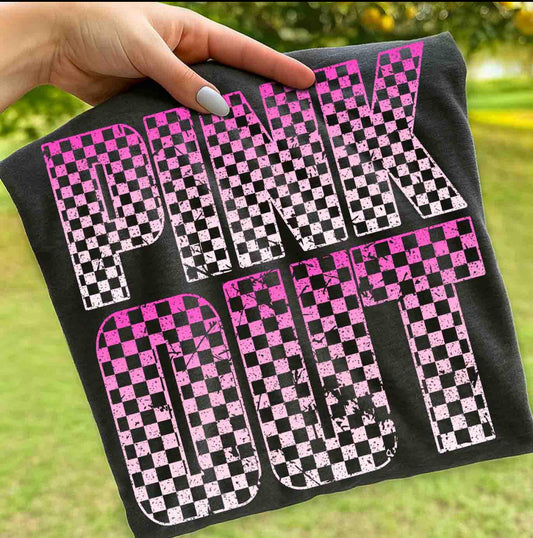 Checkered Pink Out Tee/Sweatshirt/Hoodie