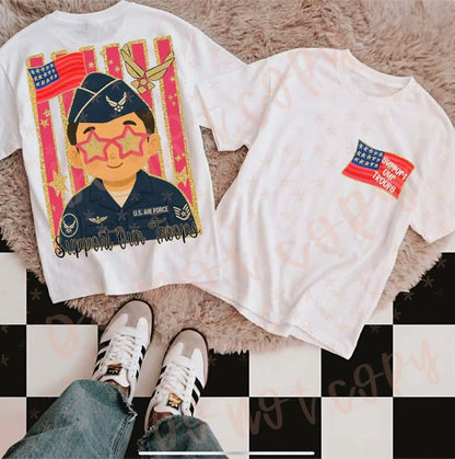 Air Force Support Our Troops Shirt/Long Sleeve/Crewneck