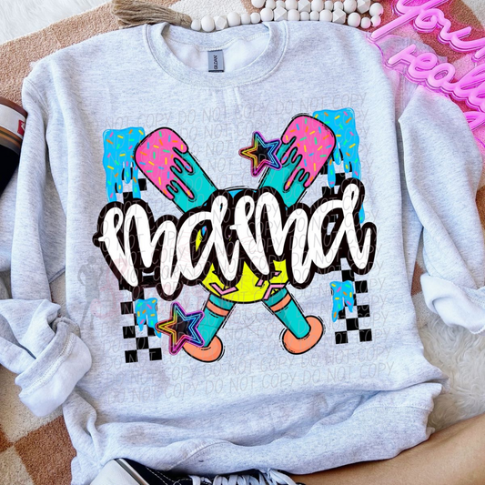 Mama Ice Cream Drip Softball Tee