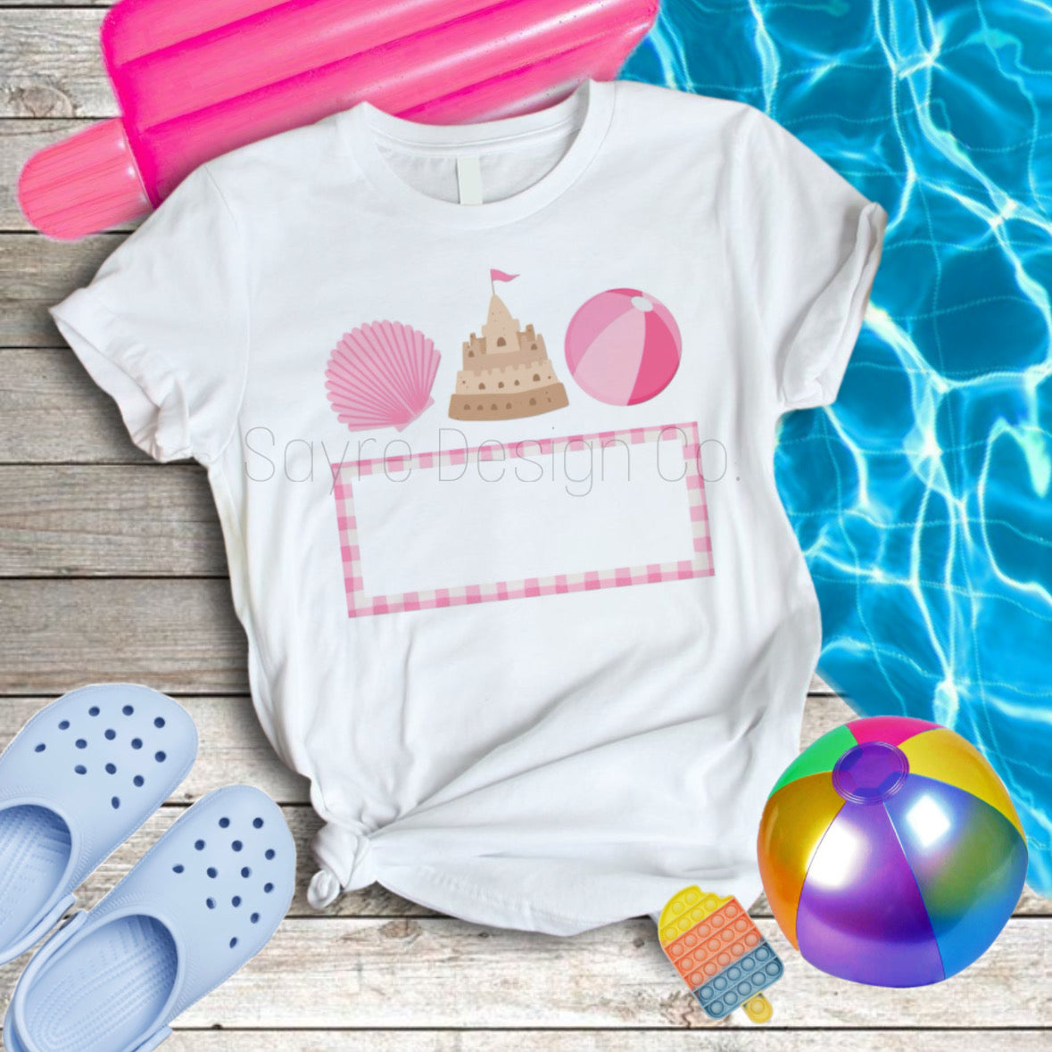Custom Sand Castle Name Baby-Youth Tee/Onesie