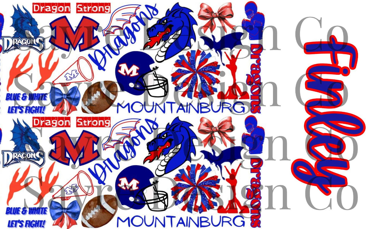 Mountainburg Dragons Name Bow Sayre Design Co.