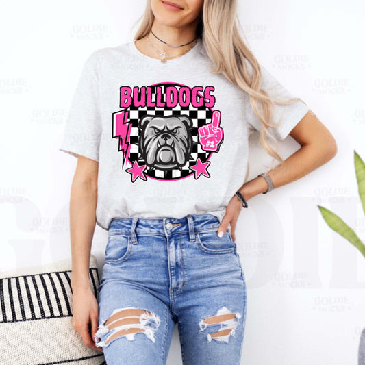 Team Customizable Checkered Round Pink Out Tee/Sweatshirt/Hoodie