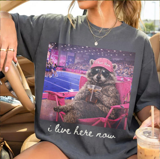 Raccoon Gym Cheer Mom Shirt/Long Sleeve/Crewneck/Hoodie