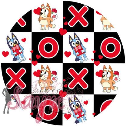 Black Check Bluey Valentine’s Day 0/3M-Adult 4XL