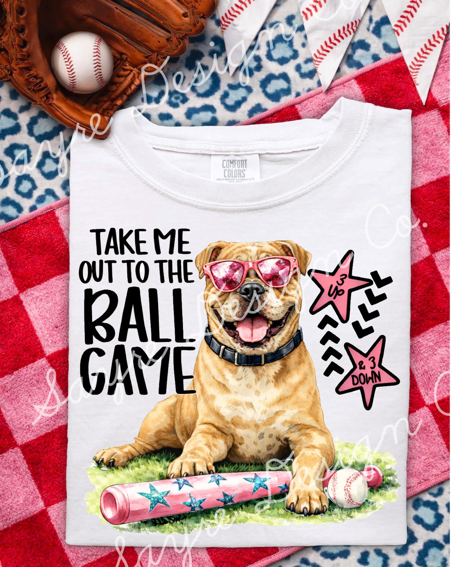 Tan Bulldog Preppy Baseball Shirt/Long Sleeve/Crewneck/Hoodie