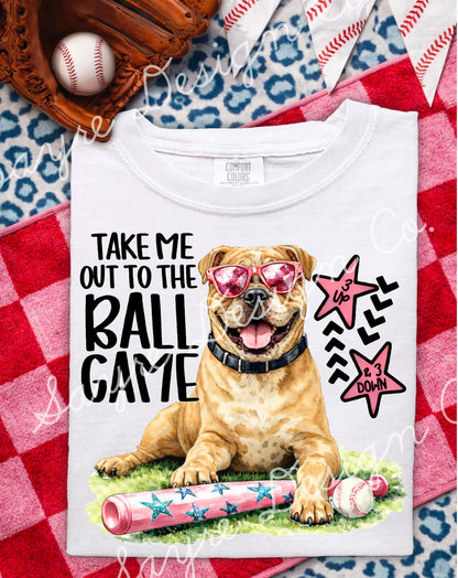 Tan Bulldog Preppy Baseball Shirt/Long Sleeve/Crewneck/Hoodie