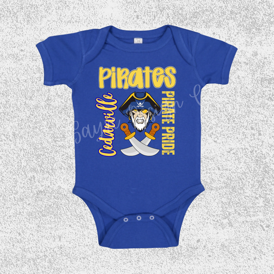 Cedarville Pirates Collage Onesie