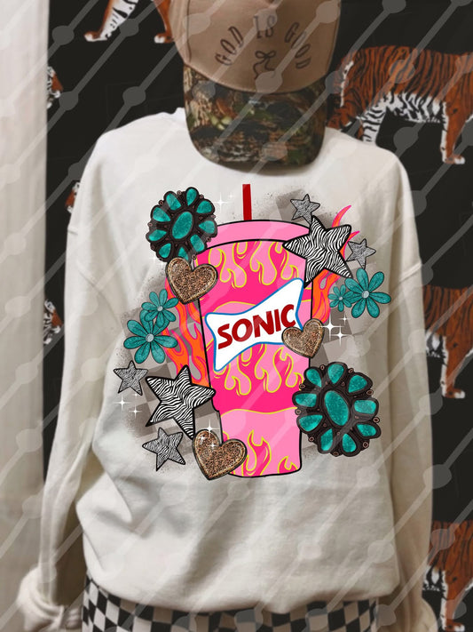 Sonic Turquoise Pieces Tee/Sweatshirt