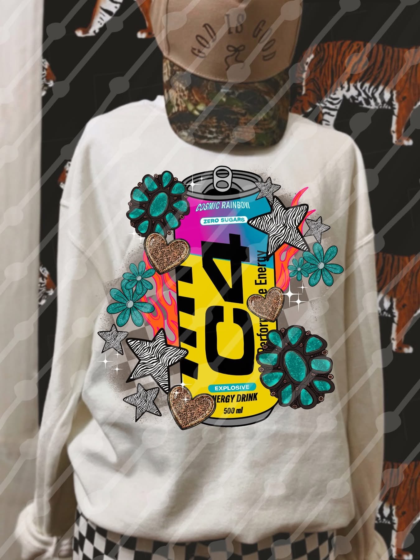 C4 Turquoise Pieces Tee/Sweatshirt