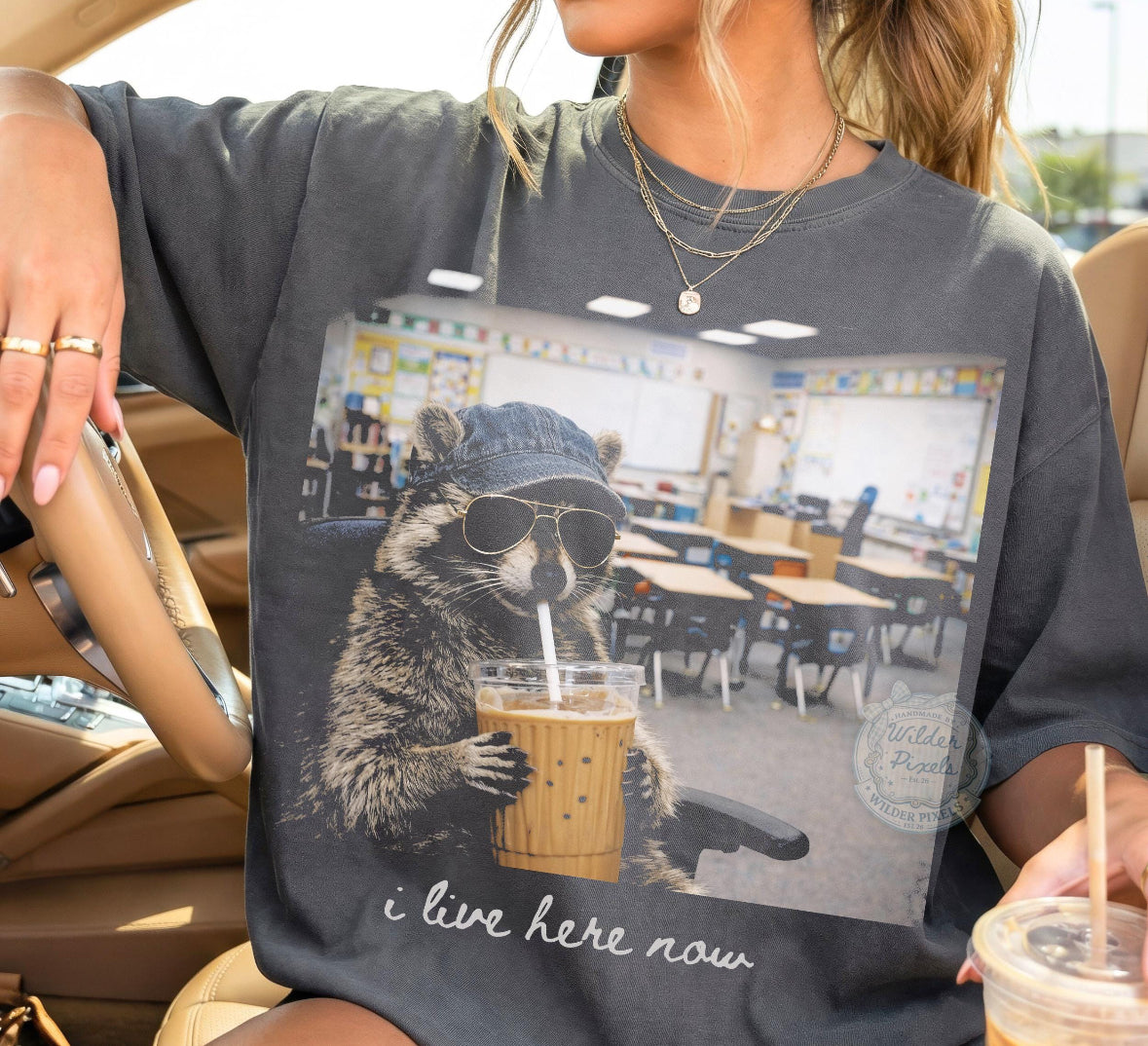 Raccoon Teacher I Live Here Now Tee/Sweatshirt