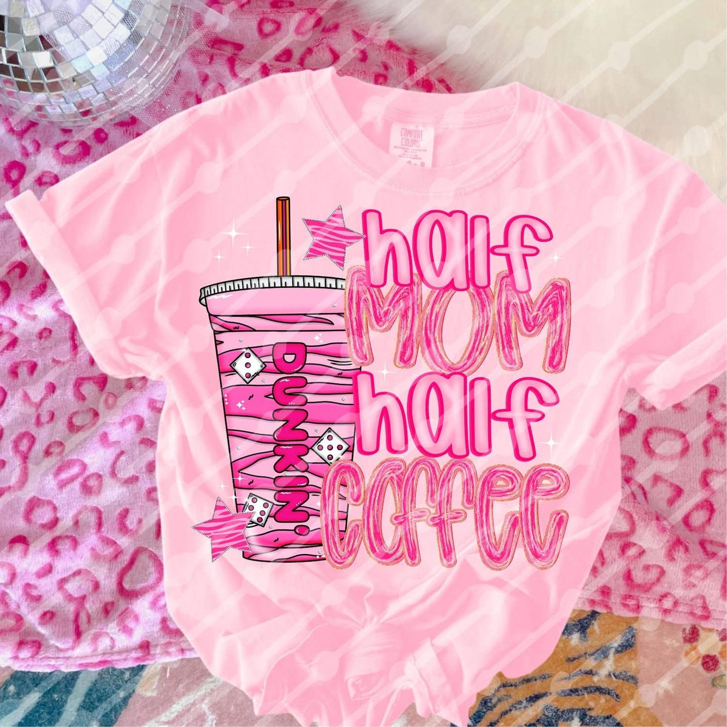 Half Mom Half Coffee Zebra Dunkin Shirt/Long Sleeve/Crewneck/Hoodie