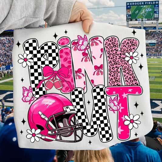 Retro Football Pink Out Tee/Sweatshirt/Hoodie