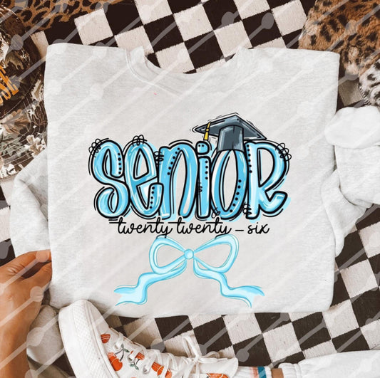 Color Customizable Senior Doodle Bow Tee/Sweatshirt/Hoodie