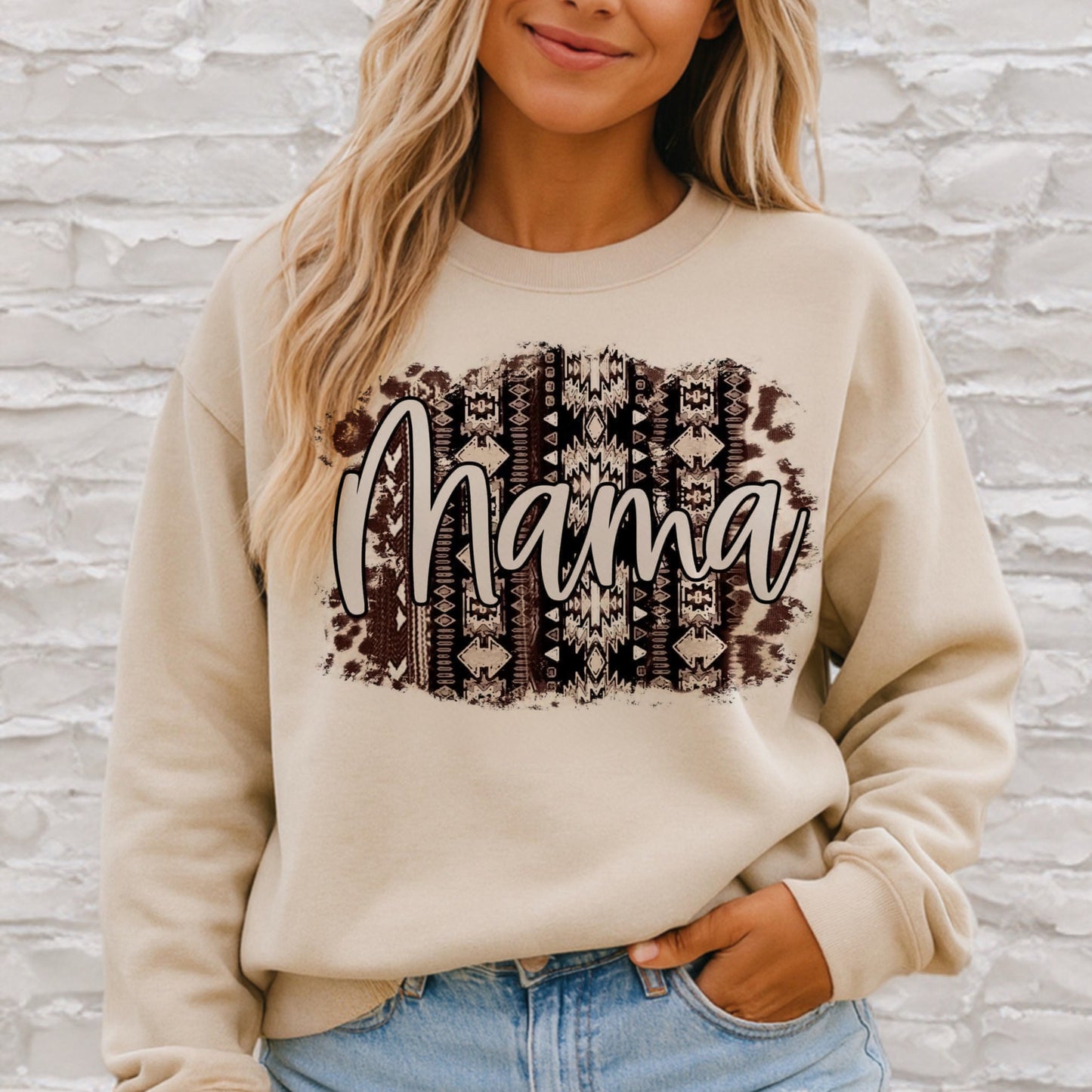 Mama Tribal Cow-print Shirt/Sweatshirt