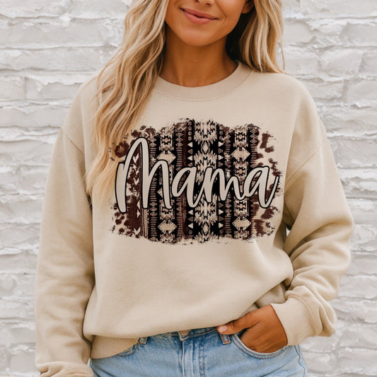 Mama Tribal Cow-print Shirt/Sweatshirt