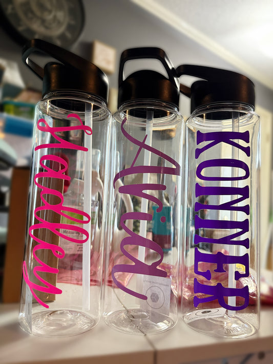 Custom Clear 24 oz Water Bottles Back to School