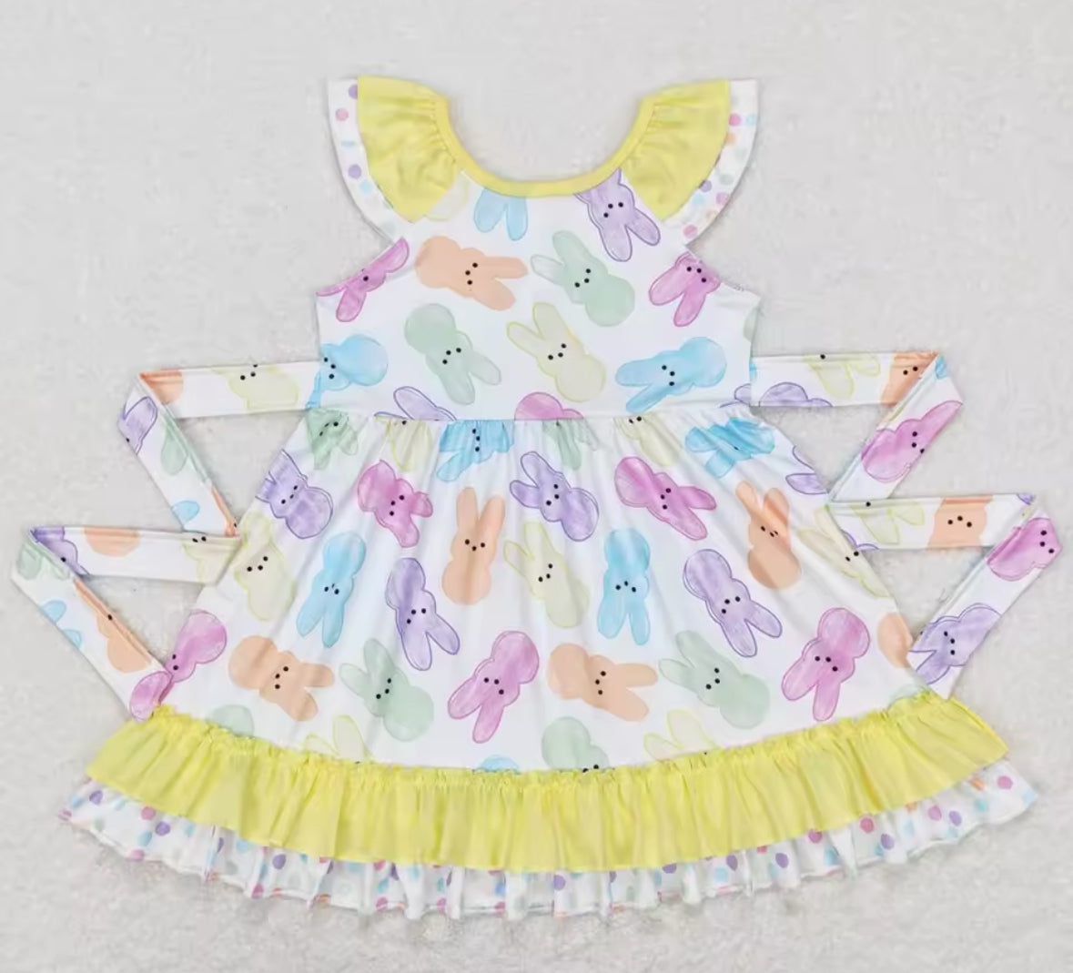 Yellow Ruffled Peep Dress