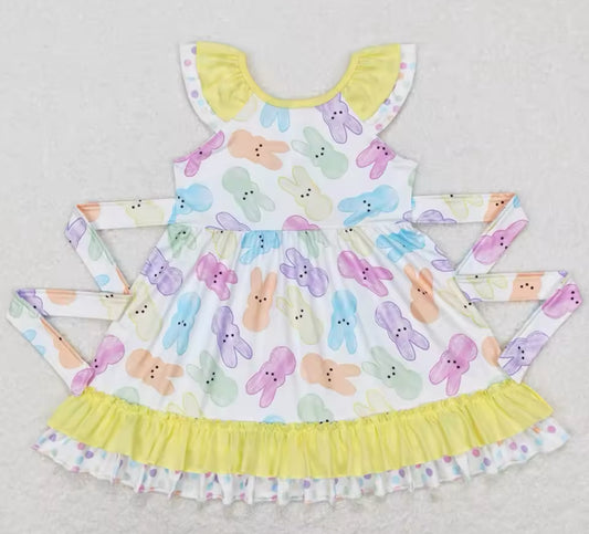 Yellow Ruffled Peep Dress