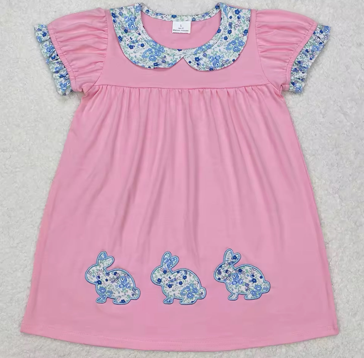 Pink & Blue Floral Bunny Dress