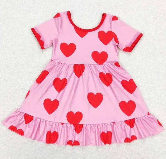 Pink & Red Hearts Dress