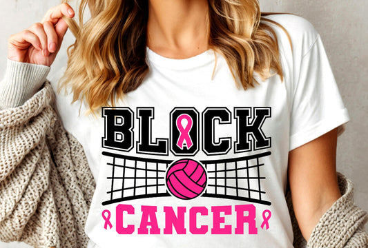 Volleyball Block Cancer Pink Out Tee/Sweatshirt/Hoodie